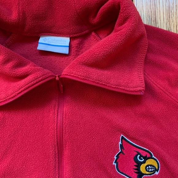 Columbia Louisville Cardinals women’s red 1/4 zip fleece pullover size S - Picture 2 of 7